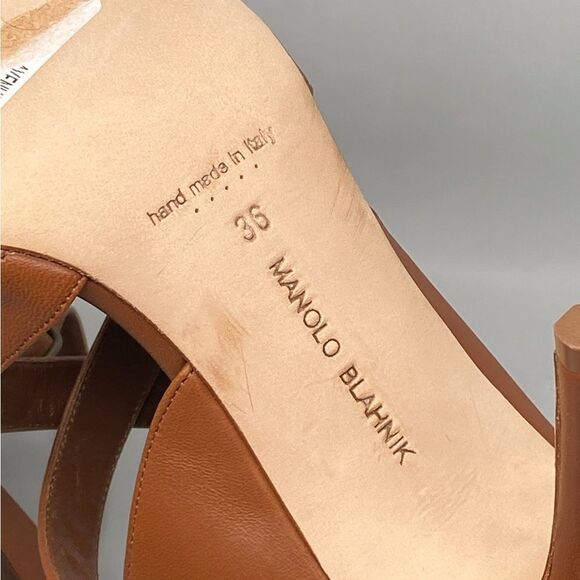 Manolo Blahnik Singanu Strappy Leather Sandals size 36 - Picture 13 of 13